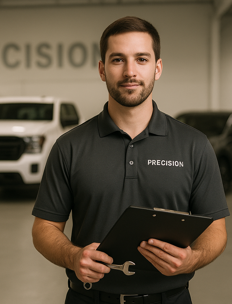 A Precision Auto Body estimator providing a quote for a Kia vehicle repair.